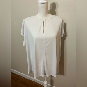 The Limited white plus-size keyhole neck top